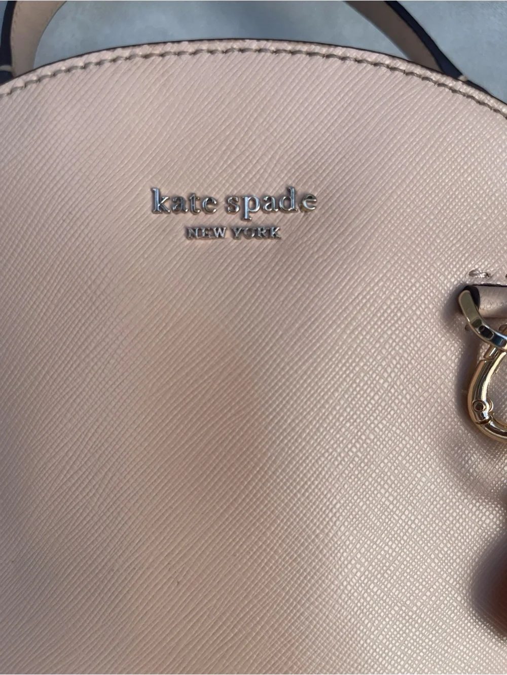 kate spade Pink Leather Dome Backpack with Heart Charm